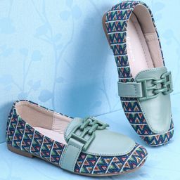 Pine Kids Slip On Ballerina with Applique with Monogram Print - Light Green-picture-31