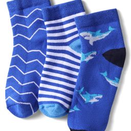 Pine Kids Cotton Knit Ankle Length Socks With Stripes & Fish Pack Of 3 (Colour May Vary)-image-73