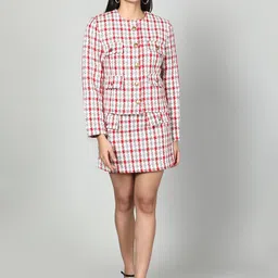 Fashion Gaiia Checkered Jacket & Skirt Co-Ord Set-picture-38