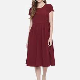 BAESD Women Crepe A-Line Midi Dress-image-96