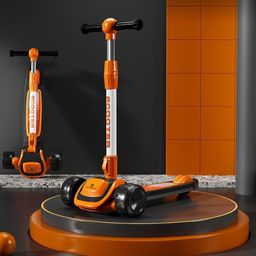 StarAndDaisy Kick Scooter With LED Wheels & Music, Foldable & Adjustable Handle Height-35