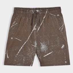 Mi Arcus Viscose Spandex Half Sleeves Abstract Printed Tee With Coordinating Shorts Set - Brown image 5