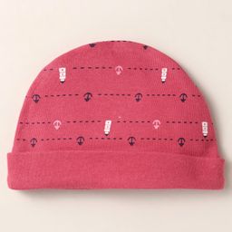 Simply Interlock Knit Cap Mitten & Booties Set with Nautical Theme Print Red - Diameter 10 cm image 5