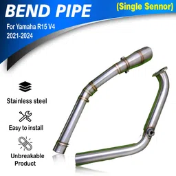 asryd R15 V4 MT-15 BS4 Single Sensor Bend Pipe Full System Pipe Yamaha R15 Full Exhaust System-picture-7