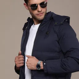 French Connection Solid Hooded Padded Jacket-image-81
