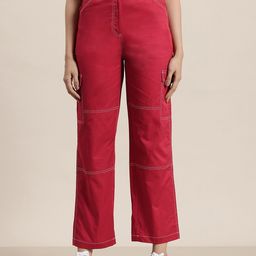 HERE&NOW Women Non Iron Cargo Trousers-image-28
