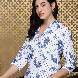 House of Pataudi Women Jashn Conversational Printed Regular Kurta with Trousers-picture-31