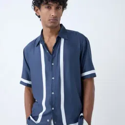 Ascot by Westside Navy Printed Relaxed-Fit Shirt-picture-21
