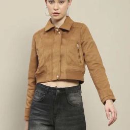 MADAME Brown Solid Jacket-image-56
