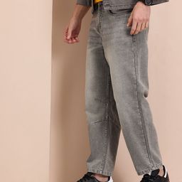 Mast & Harbour Men Mid-Rise Loose Tapered Fit Light Fade Jeans-image-8