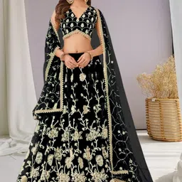 F Plus Fashion Net Semi-Stitched Lehenga Choli-image-98