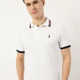 Thomas Scott White Cotton Regular Fit Solid Polo T-Shirt-image-36