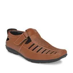 Shences Men's Tan Fisherman Sandals-image-9