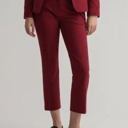 GANT Maroon Regular Fit Crop Pants-picture-34