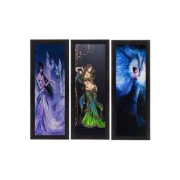 eCraftIndia Blue Beautiful Angels Painting - Set of 3-image-24