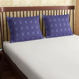 Petal Home Hooghly Motif Navy Blue 300 TC Cotton King Sized Pillow Covers - Set of 2-image-69