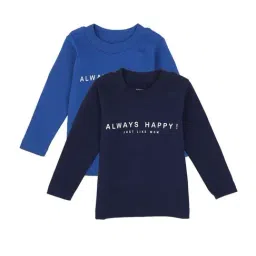 Bodycare Boys Blue Cotton Regular Fit Full Sleeves T-Shirt (Pack of 2)-image-15