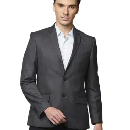 Park Avenue Grey Regular Fit Self Pattern Blazers-19
