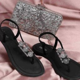 Metro Women's Black Sling Back Sandals-image-39