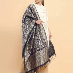 Soch Blue Woven Pattern Dupatta-41
