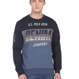 U.S. Polo Assn. Navy Blue Cotton Regular Fit Printed Sweatshirt-48