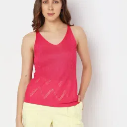 Vero Moda Pink Self Design Top-picture-3
