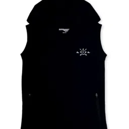 Gini & Jony Kids Black Cotton Printed Hooded T-Shirt-image-2