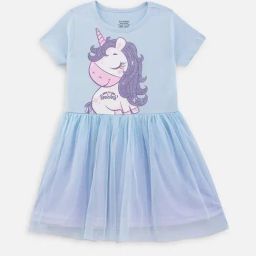Nap Chief Girls Blue Cotton Blend Graphic Dress-image-17