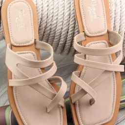 D'LORZERI Women's Beige Cross Strap Sandals-image-32