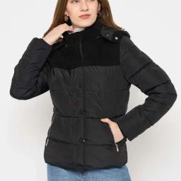 MADAME Black Quilted Jacket-image-98