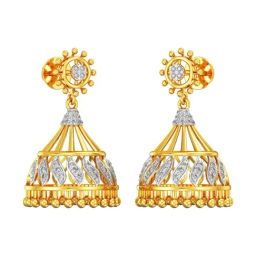 Joyalukkas 18k Yellow Gold & Diamond Sovereign Swirl Earrings-image-70