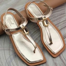D'LORZERI Women's Aps Gold Back Strap Sandals-image-50