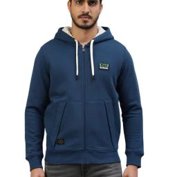 Royal Enfield Navy Regular Fit Hooded Sweatshirt-36
