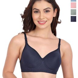 Liigne Women Pack Of 4 Full Coverage Non Padded T-shirt Bra-picture-28