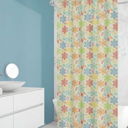ArtzFolio Yellow & Red Printed Waterproof Shower Curtain-17