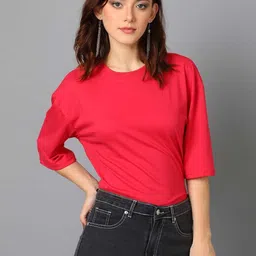 Stylecast X Kotty Women Round Neck Extended Sleeves T-shirt-image-87