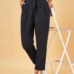 YU by Pantaloons Navy Mid Rise Pants-picture-4