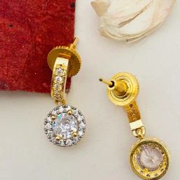 Abdesigns Sophisticated Gold-Plated American Diamond Earrings-19