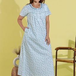 9shines Label Printed Maxi Nightdress-image-54