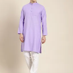 SOJANYA Men Cotton Silk Solid Kurta-image-74