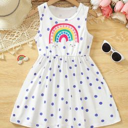 Kidotsav Girls Polka Dot Print Fit & Flare Dress-36