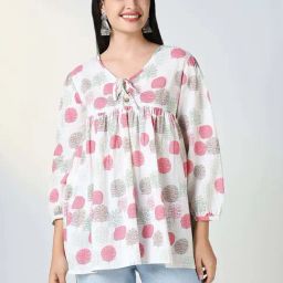 Showoff White Regular Fit Printed Kurtis-image-89