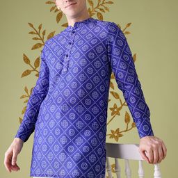 Anouk Mandarin Collar Bandhani Printed Kurta-picture-17