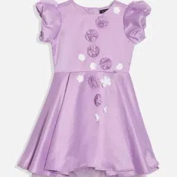 Allen Solly Girls Purple Cotton Embellished Dress-picture-47
