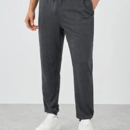 Styli Charcoal Cotton Slim Fit Joggers-image-45