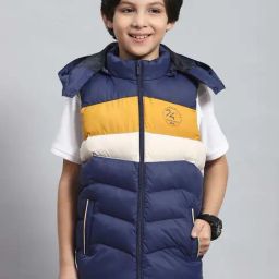 Monte Carlo Kids Navy & White Color Block Jacket-image-62