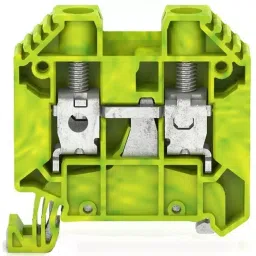 RS PRO Earth Terminal Block Green & Yellow Single-Level Screw Termination, 8724690-10