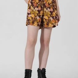Only Brown Floral Print Shorts-image-74