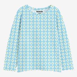 Bonkids Girls Boat Neck Long Sleeves Polka Dot Printed Cotton T-Shirt-image-3