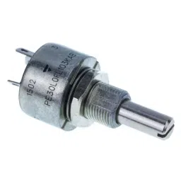 Vishay Panel Mount Rotary Potentiometer 3 W Power 10 kΩ Resistance Solder Lug Terminal, PE30L0FL103KAB-2